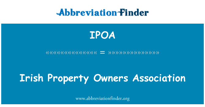 IPOA: Irská vlastnost Owners Association