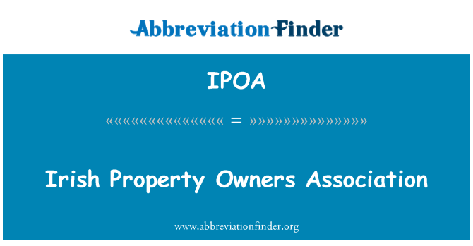 IPOA: Irish Property Owners Association