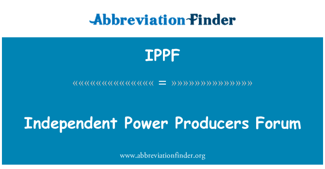 IPPF: Forum di produttori indipendenti di energia