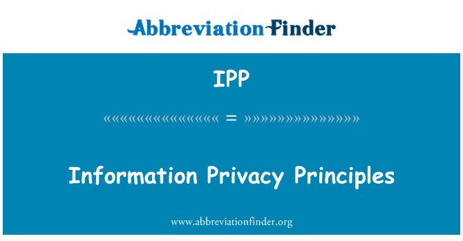 IPP: Prinsip privasi informasi
