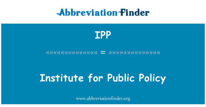 IPP: Institute for Public Policy