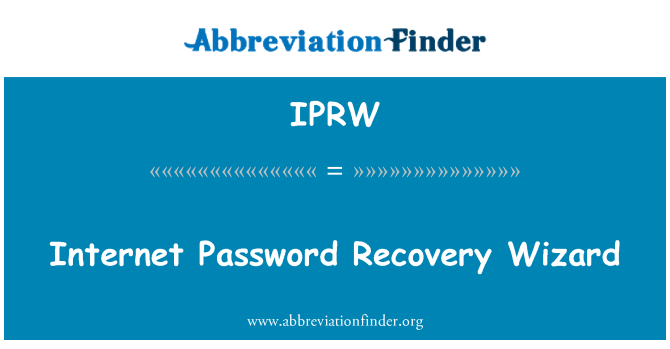 IPRW: ช่วยสร้างกู้คืนรหัสผ่านอินเทอร์เน็ต