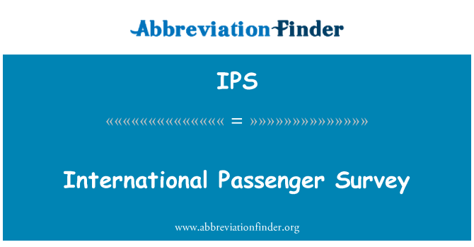 IPS: Sondage international de voyageurs