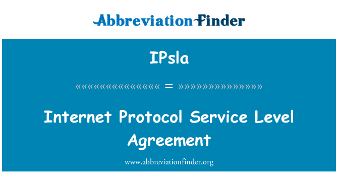 IPsla: Cytundeb lefel gwasanaeth Protocol Rhyngrwyd