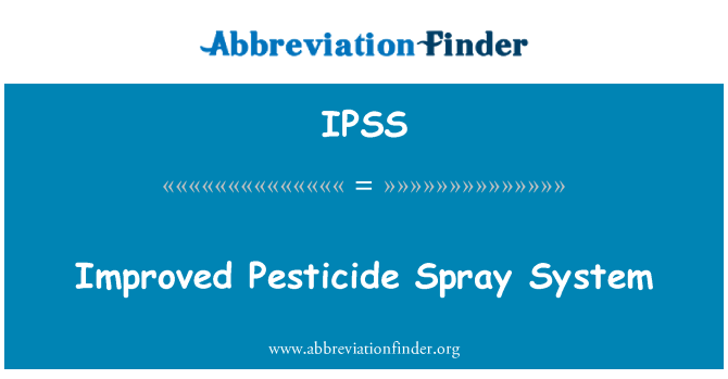 IPSS: Vylepšený pesticidů Spray systém
