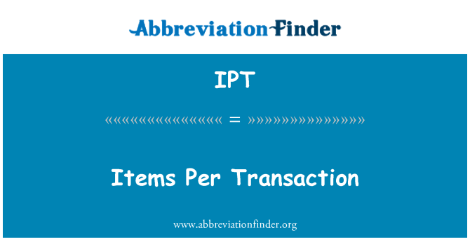 IPT: Artiklar Per transaktion