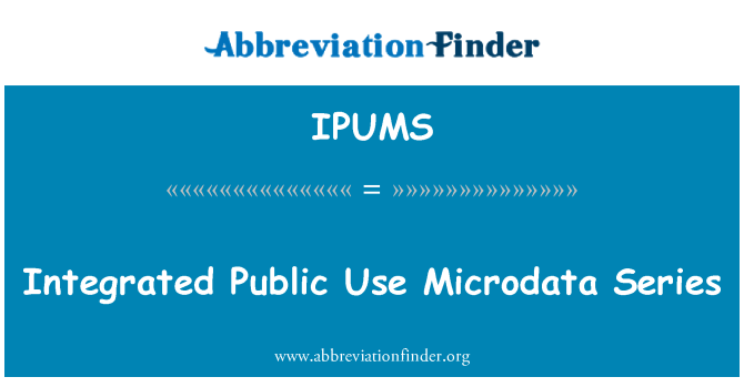 IPUMS: Integriran javni uporabe mikropodatkov serije