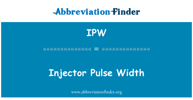 IPW: Largeur d'impulsion injecteur