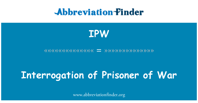 IPW: Interrogatório de prisioneiros de guerra