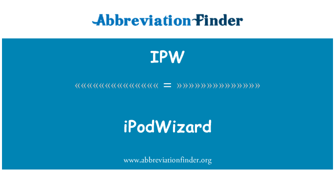 IPW: iPodWizard