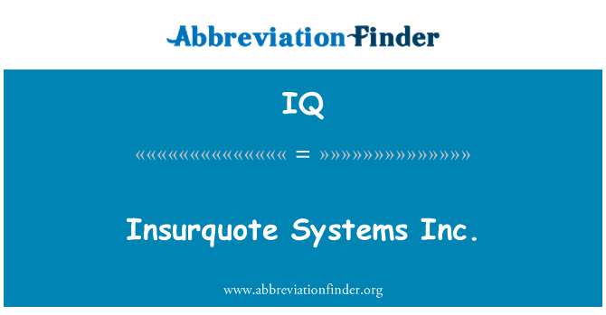 IQ: Insurquote 系统公司