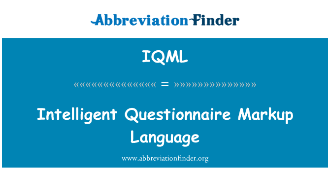 IQML: 지능형 질문 마크업 언어