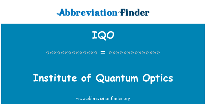 IQO: Institutt for Quantum Optics