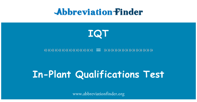 IQT: Prueba de calificación en la planta