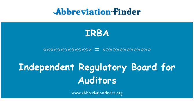 IRBA: Independent Regulatory Board for Auditors