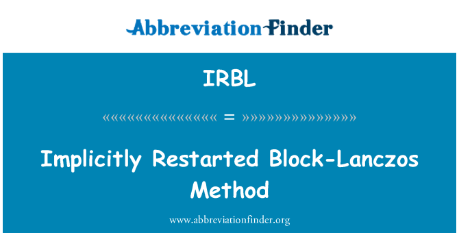 IRBL: Implizit neu gestartete Block-Lanczos-Methode