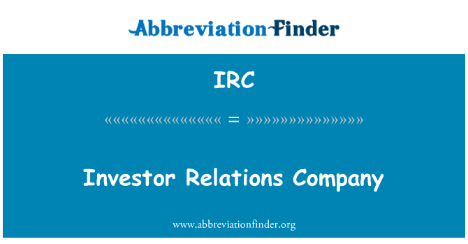 IRC: شرکت روابط سرمایه گذار