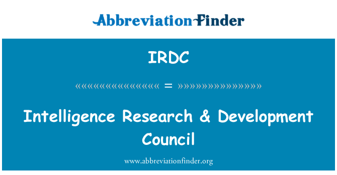 IRDC: Inteligenca raziskave & razvoj Sveta