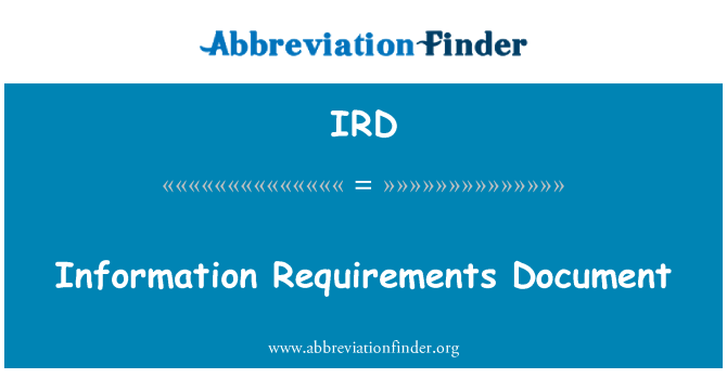 IRD: Inlichtingenformulier eisen