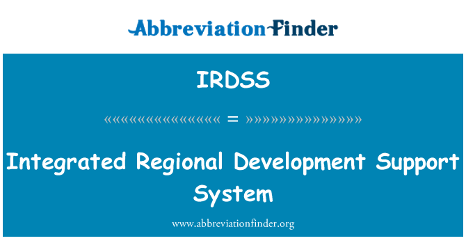 IRDSS: Integrovaný systém podpory regionálního rozvoje