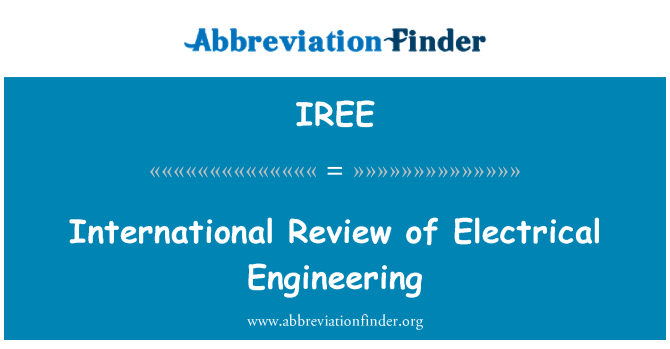 IREE: International Review of Electrical Engineering