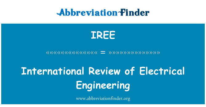 IREE: סקירה בינלאומית של הנדסת חשמל