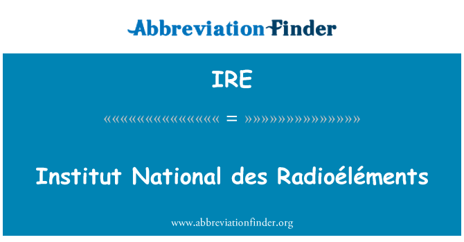 IRE: Institut nazzjonali des Radioéléments