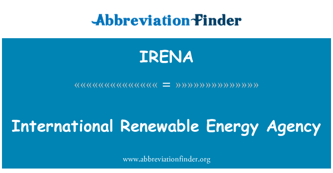 IRENA: International Renewable Energy Agency