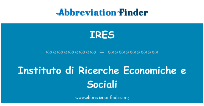 IRES: Έρευνα di Instituto Economiche e κοινωνικοί