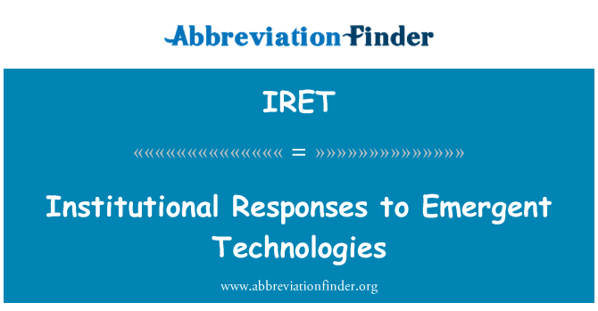 IRET: 应急技术机构应对