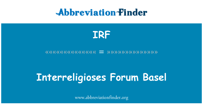 IRF: Interreligioses Foro Basilea