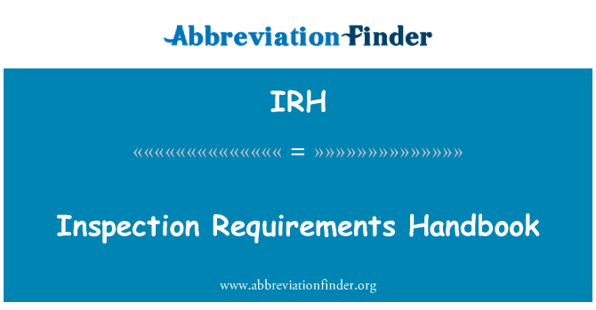 IRH: Inspecció requisits manual