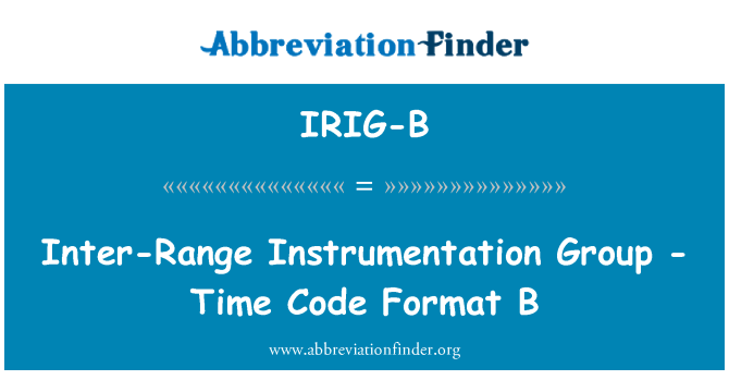 IRIG-B: Entè-Gamme Instrumentation gwoup - Temps kòd fòma B