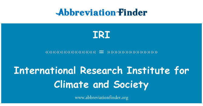 IRI: Institutul Internaţional de cercetare pentru climatice şi societatea