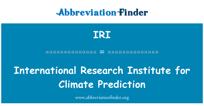 IRI: International Research Institute for Climate prediksjon