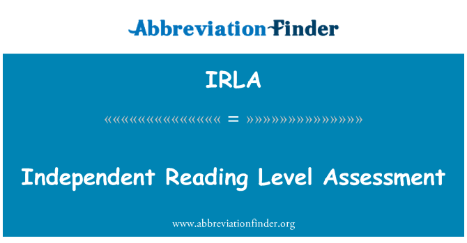 IRLA: آزاد کی سطح کا تعین پڑھنا