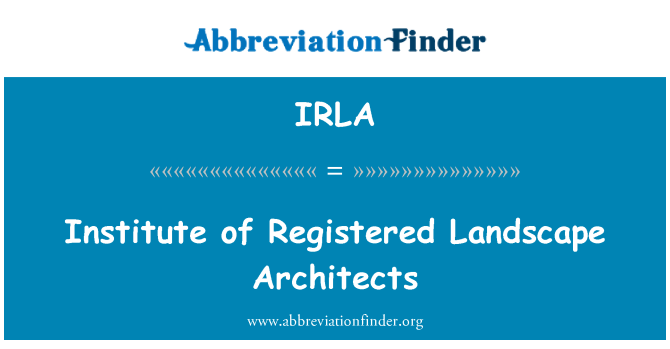 IRLA: Enstiti ki anrejistre Architectes jaden flè