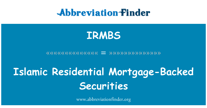 IRMBS: Islamic Residential Mortgage-Backed Securities