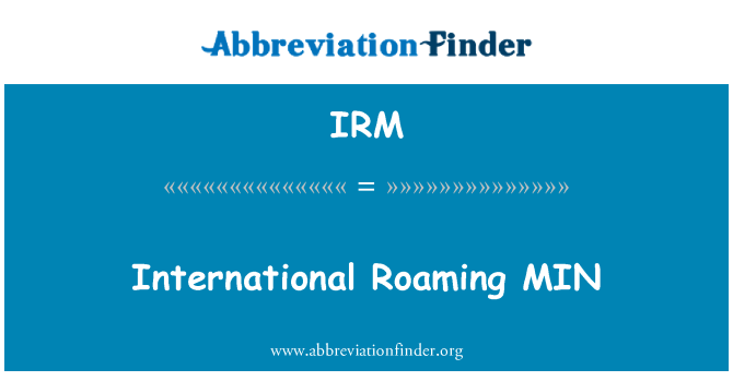 IRM: Internazzjonali Roaming MIN