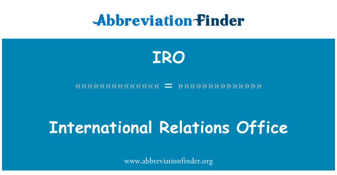 IRO: สำนักงานความสัมพันธ์ระหว่างประเทศ