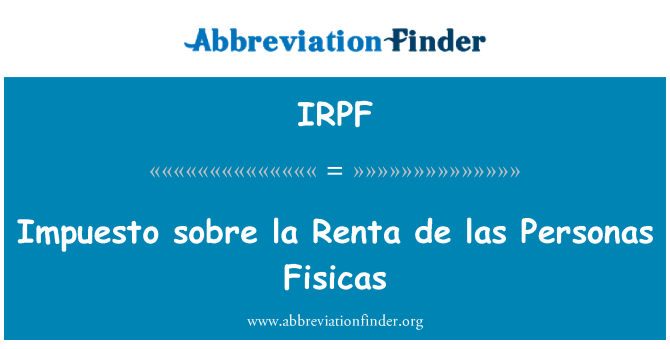 IRPF: Impost sobre la Renta de las Personas Fisicas
