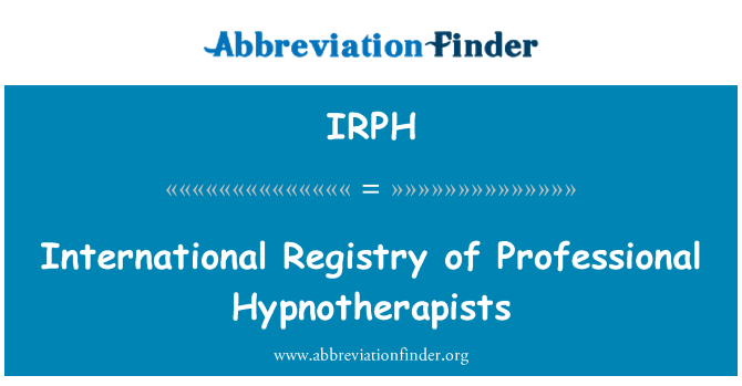 IRPH: Međunarodni registar profesionalnih Hypnotherapists