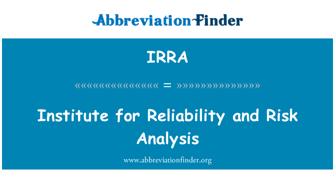 IRRA: 可靠性及風險分析研究所