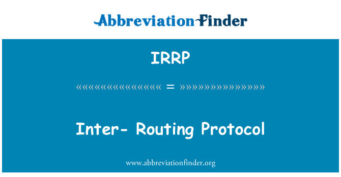 IRRP: Inter - protokół routingu