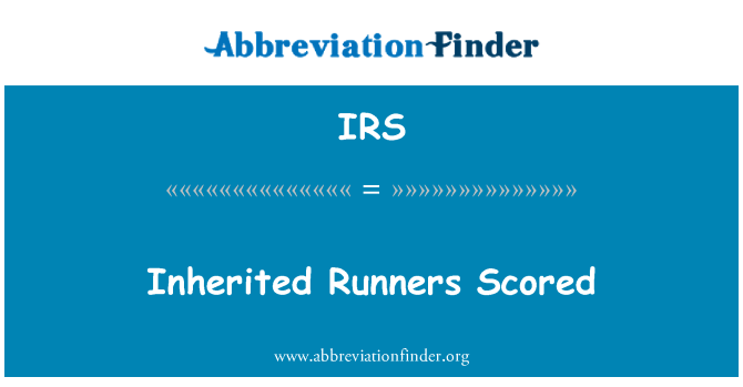 IRS: Etifeddwyd rhedwyr sgoriodd