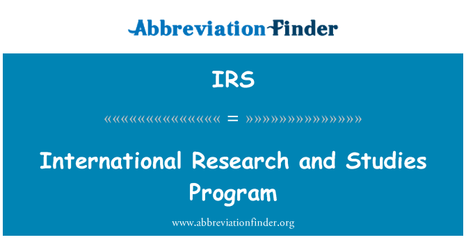 IRS: Programa d'estudis i recerca internacionals