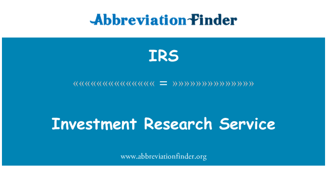 IRS: Ieguldījumu pētniecības pakalpojumu