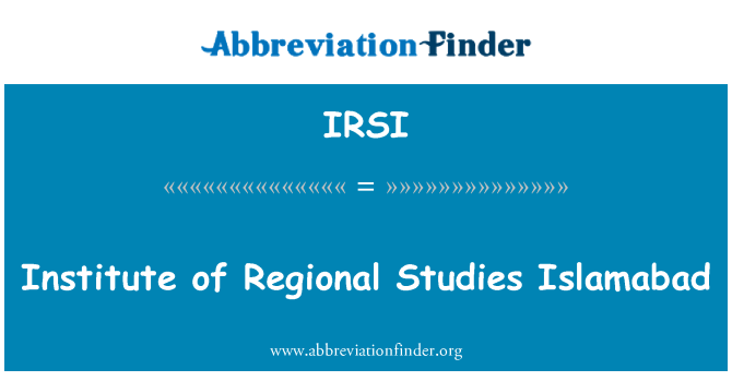 IRSI: Instituut van regionale Studies Islamabad