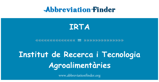 IRTA: Institut de Recerca は技術 Agroalimentàries