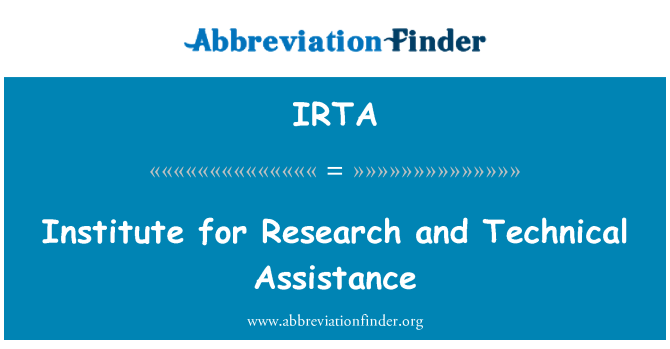 IRTA: Institute for Research and Technical Assistance